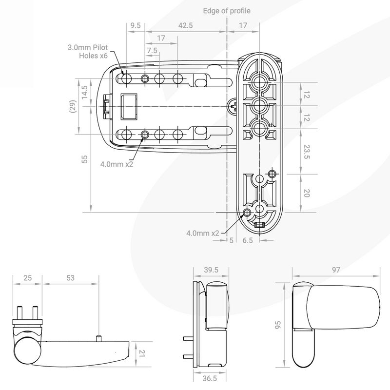 Avocet ET3D uPVC Door Flag Hinge - White