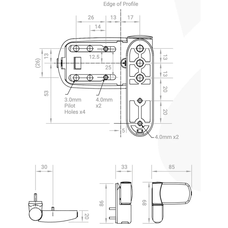 Avocet MT3D uPVC Door Flag Hinge - White