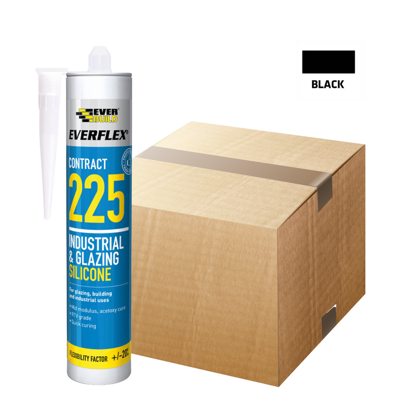 Glazing Silicone 295ml Black (Box Of 25)