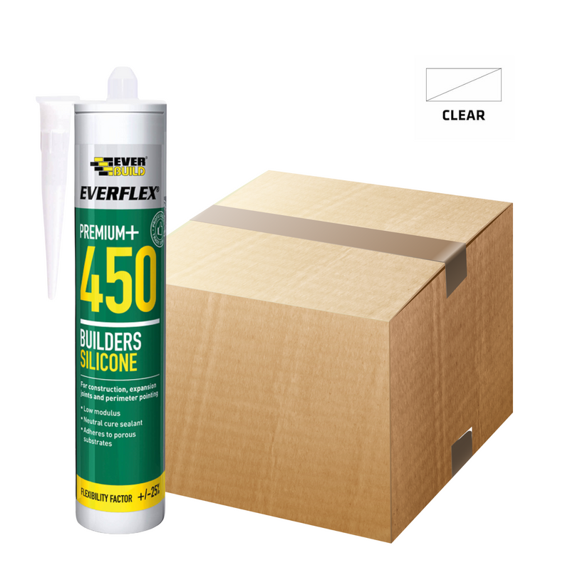 Premium 450 Builders Silicone 300ml Clear (Box Of 25)