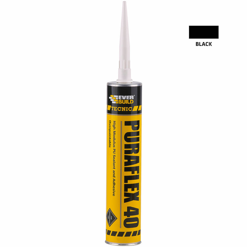 Puraflex 40 High Modulus PU Sealant & Adhesive Black 300ml