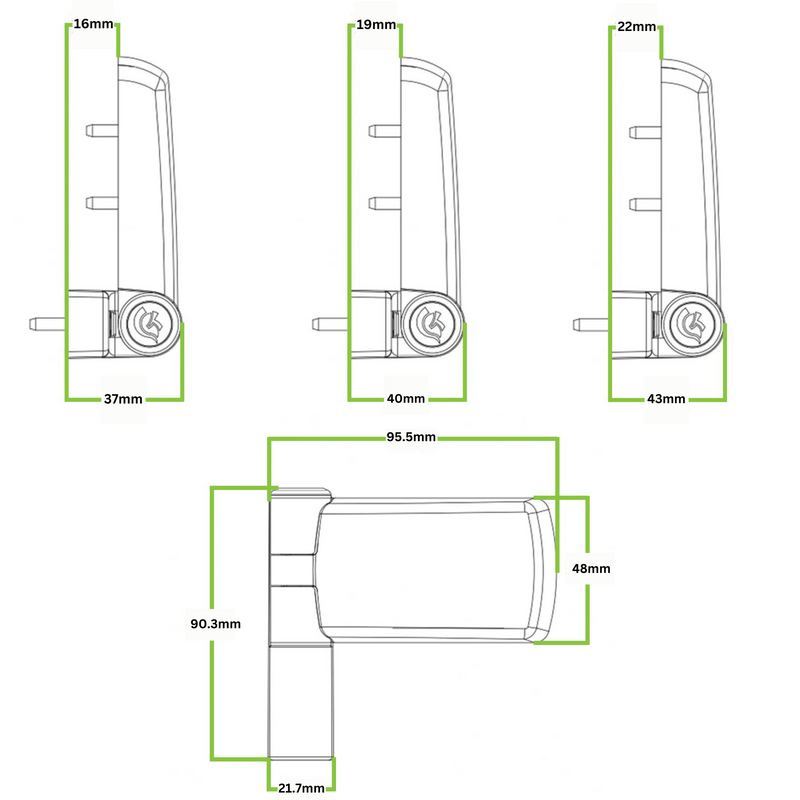 Trojan Patriot Plus uPVC Door Flag Hinge High Security (PAS-24) - 16mm