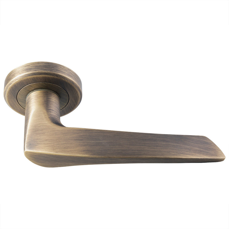 Serozzetta Olivier Door Handle, Antique Brass