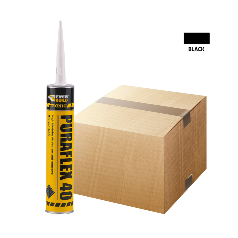 Puraflex 40 High Modulus PU Sealant & Adhesive 300ml Black (Box Of 12)