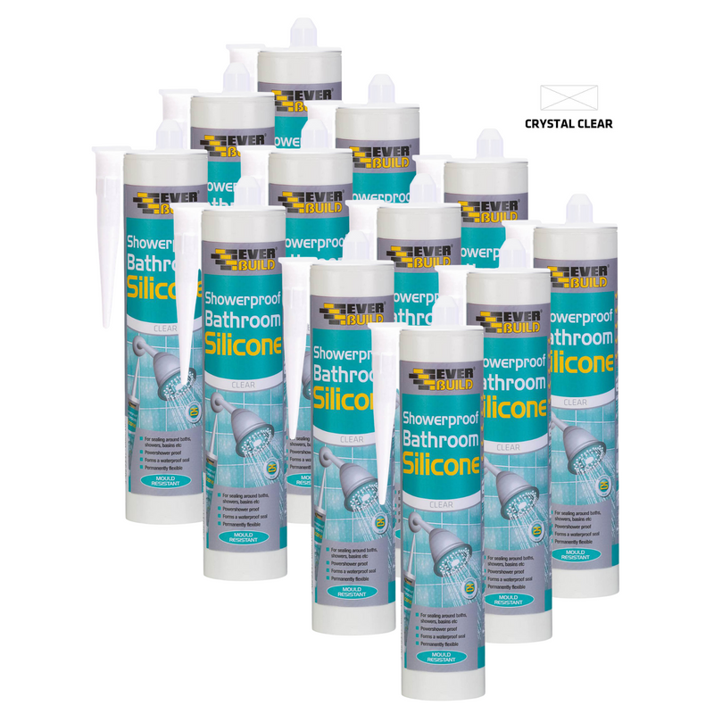 Showerproof Bathroom Silicone 280ml Clear (Box Of 12)