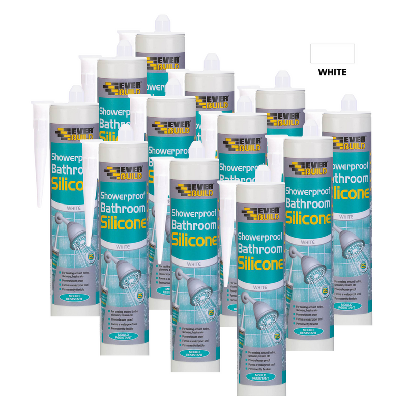 Showerproof Bathroom Silicone 280ml White (Box Of 12)