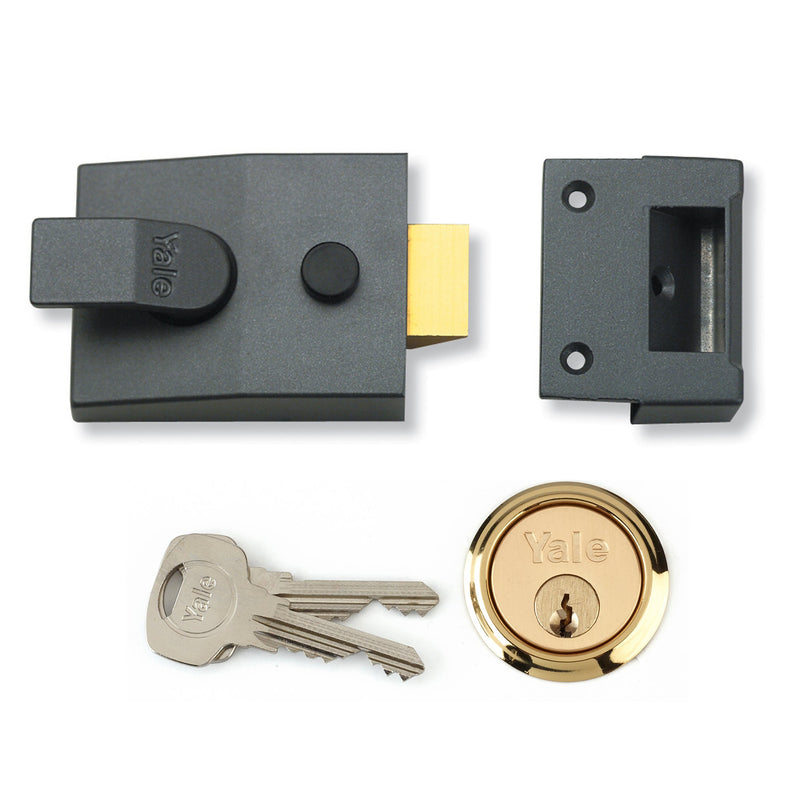 Yale Deadlocking Nightlatch Gun Metal Standard