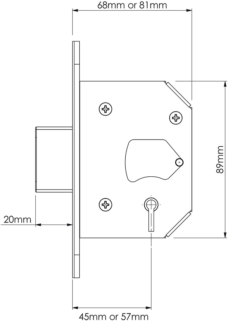 Yale BS 5 Lever Mortice Deadlock 76mm Polished Brass