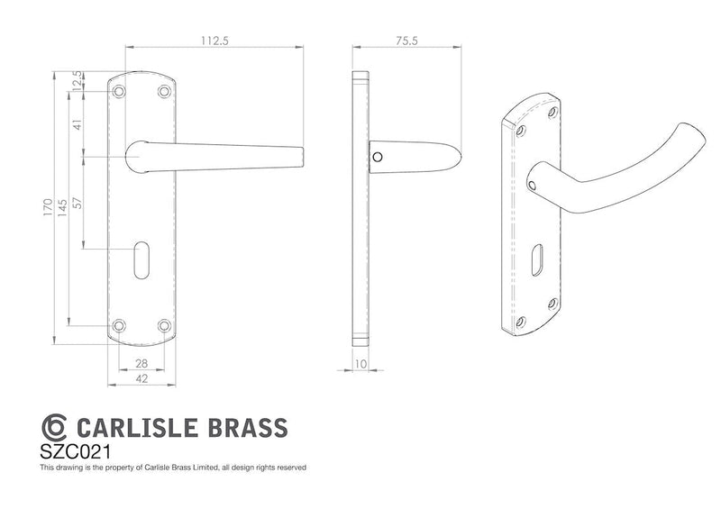 Serozzetta Dos Door Handles Lock Satin Chrome